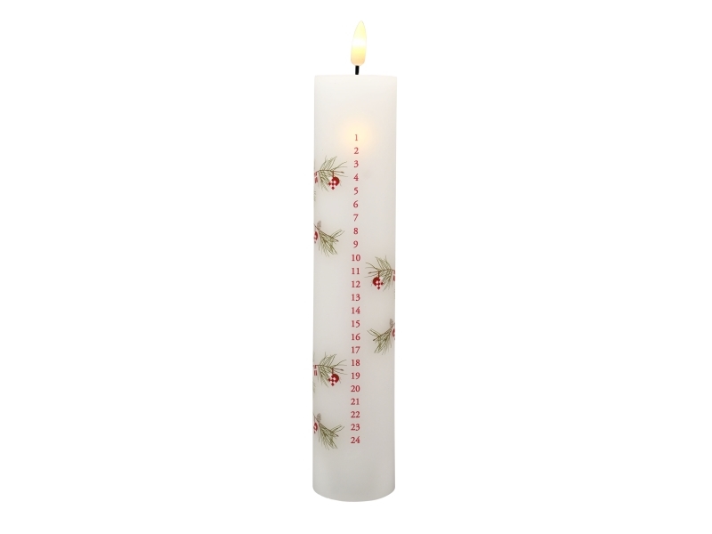 Det Gamle Apotek Kalender Kerze Führte H 24.5Cm,Dia. 5Cm Dänische Weihnachten