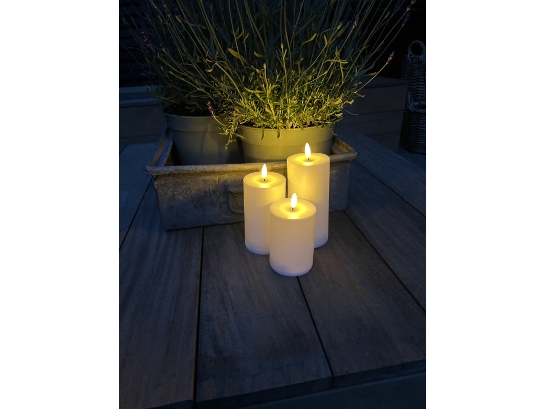 Det Gamle Apotek LED-ljus H10/12.5/15 cm dia. 7 cm 6xAA (exkl.) IP44 plast 3/färgbox vit | N - A | GameStuff