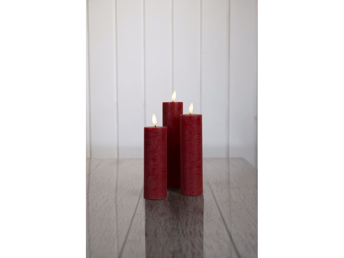 Det Gamle Apotek Led vaxljus, h 20cm, dia 5cm, 3/set, röd, exkl. 6xaaa batteri &amp fjärrkontroll | N - A | GameStuff