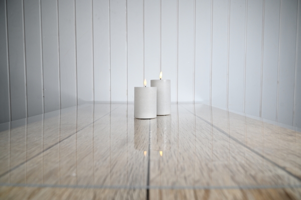 Det Gamle Apotek Led Wachs Kerze, H 12,5Cm, Dia. 7,5Cm, Grau, Exkl. 2Xaa Batterien