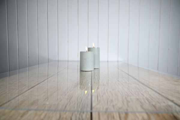 Det Gamle Apotek Led Wachs Kerze, H 12,5Cm, Dia. 7,5Cm, Grün, Exkl. 2Xaa Batterien