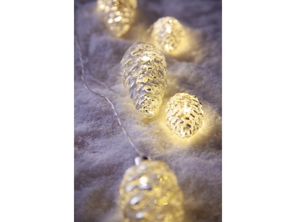 Det Gamle Apotek ljusslinga 5 LED kogle glas 6/18 timmar IP20 3xAA (exkl.) 1/color i förpackning | N - A | GameStuff