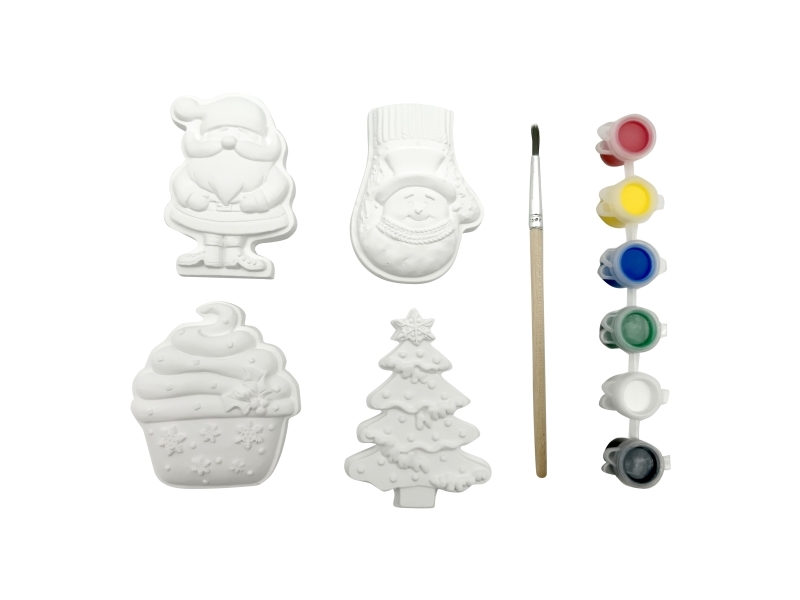 Det Gamle Apotek målarset, h 8,1cm, b 5,6cm, d 1,6cm, vit | Julen - Juldekorationer - Dekorationer för jul | GameStuff