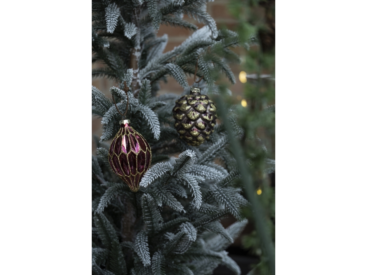 Det Gamle Apotek Mascha vang collection julhängare i glas H5-15 cm, Ø 8 cm, 4/förp.