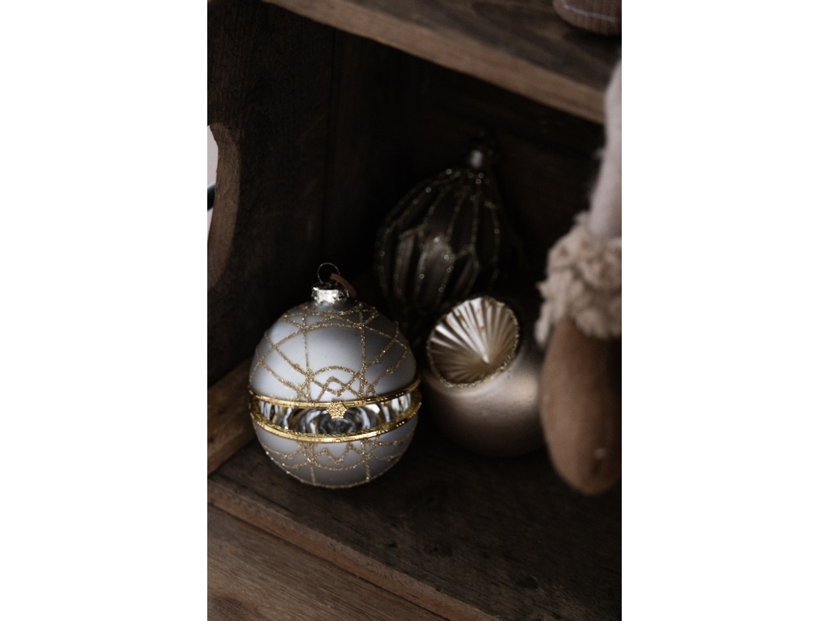 Det Gamle Apotek Mascha vang collection, juleophæng, glas, h8-15cm, dia 8cm, 3/boks