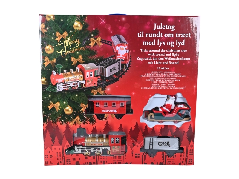 Det Gamle Apotek Julscen tåg till julgranen, m. musik 47,1x7,1x46,1 cm, 23 st/förp., exkl. 2xaa | Julen - För julgranen - Konstgjorda julgranar | GameStuff