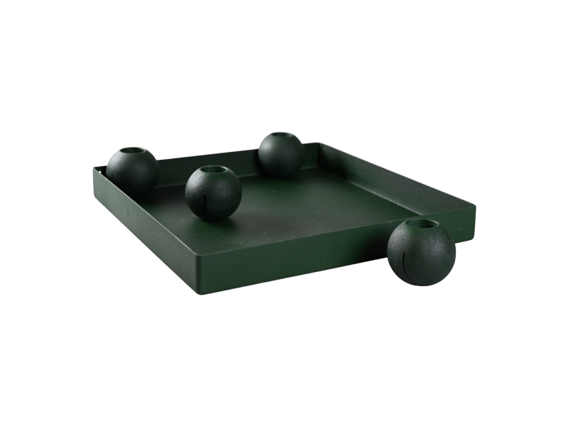 Det Gamle Apotek adventsljusstake, h 3 cm, b 25 cm, 1/förp., grön | N - A | GameStuff