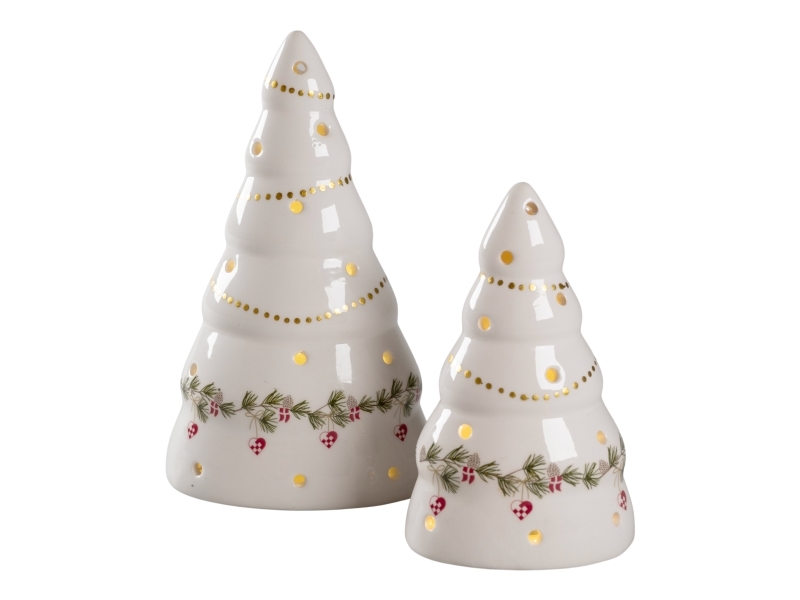 Det Gamle Apotek Træer med led , 2/colorbox, h 15.4cm, 2/boks, hvid, dansk jul