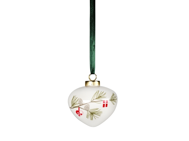 Det Gamle Apotek Hvide julekugler, h 7cm, dia. 6cm, 3/colorbox, hvid, dansk jul