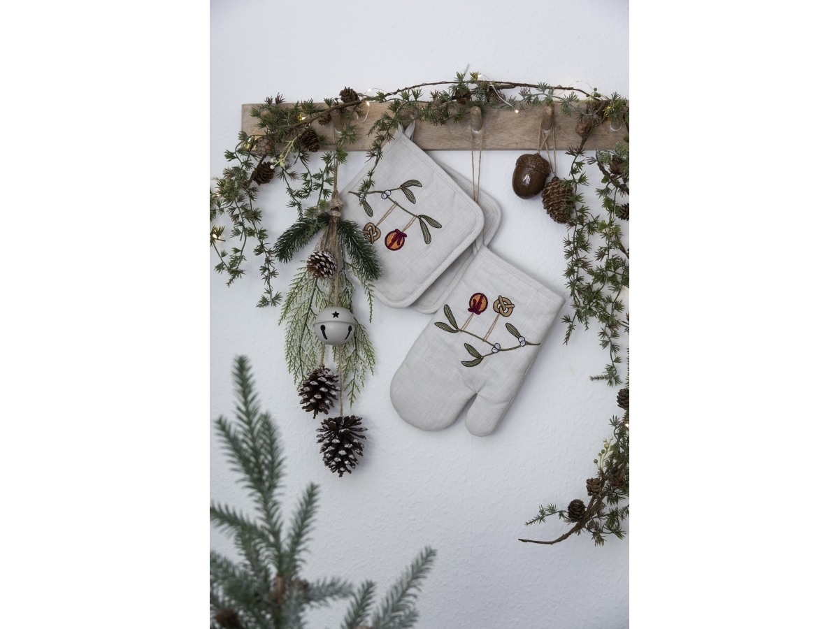 Det Gamle Apotek grytlappar oeko-tex, h 20 cm, b 20 cm, 2 st, brun, juldekoration, bomull | Bostäder - Hemtextil - Kökstextilier | GameStuff