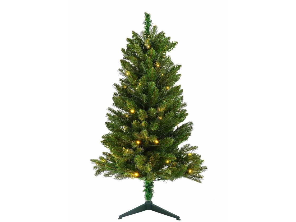 Det Gamle Apotek Kunstigt juletræ, h90cm, dia.55cm, grøn, 50led excl. 3xaa,, indendørs, m. timer