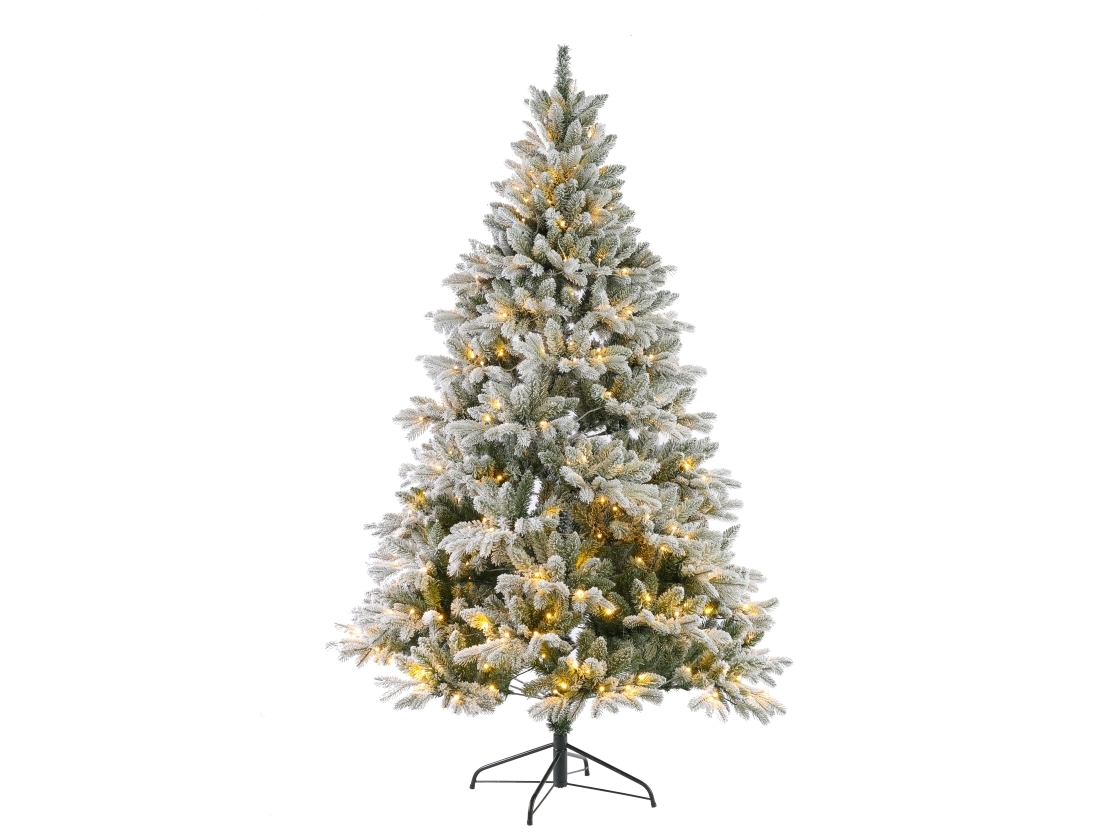 Det Gamle Apotek Kunstigt juletræ med 300led, h 210cm, dia. 136cm, grøn/hvid, indendørs,