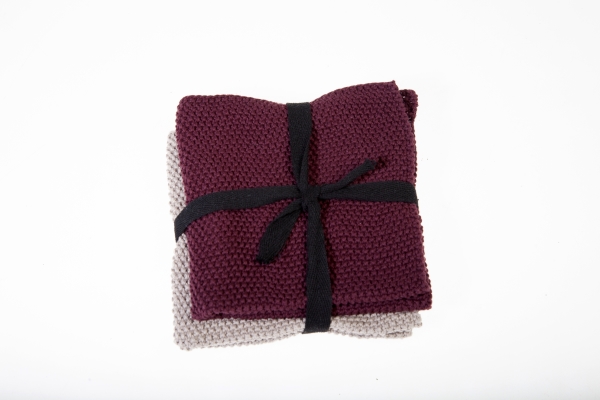 Det Gamle Apotek Stickade disktrasor, h25xw25cm, 100% bomull oeko-tex, 2/set, choklad/beige | N - A | GameStuff