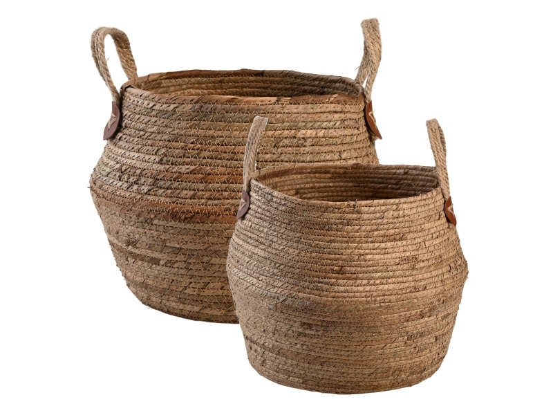Det Gamle Apotek Korbset, H 44/37Cm, Ø 45/37Cm, 2/Set, Natur