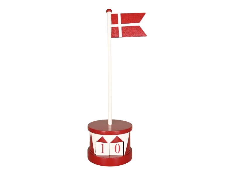 Det Gamle Apotek Flagge Mit 3 Würfeln U. Dk Flagge, H 23Cm, Dia. 7Cm, 1/Box, Rot, 1/Colorbox
