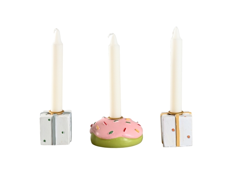Det Gamle Apotek Kerzenhalter Zur Kerzen Dia. 1,2Cm, H 3Cm, 3Stck/Kraftbox, Weiss/Rosa, G
