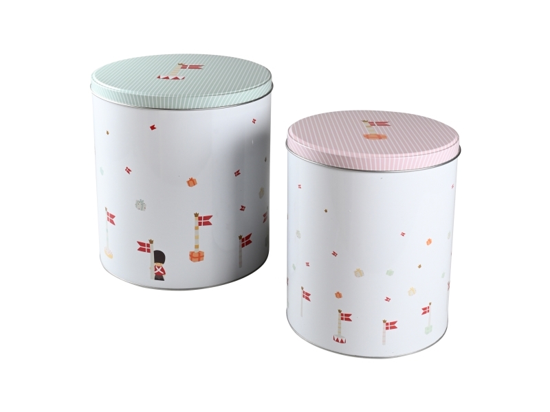 Det Gamle Apotek Kagedåse, H 18Cm, Dia. 16,7Cm, 2/Set/Sæt, Hvid, G