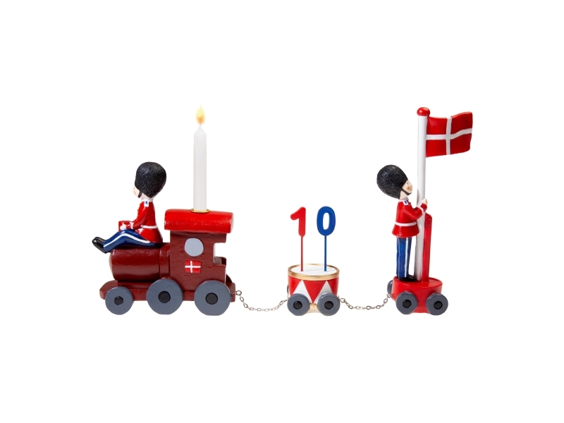 Det Gamle Apotek Fødselsdagstog Garder, H 16cm, B 27cm, D 4,5cm, 1/colobox/Sæt, Rød