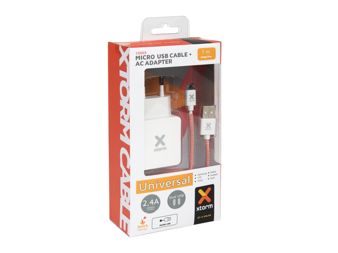 Xtorm Cx003, Universel, Indendørs, 3,4 A, Rød, Hvid, 1 M