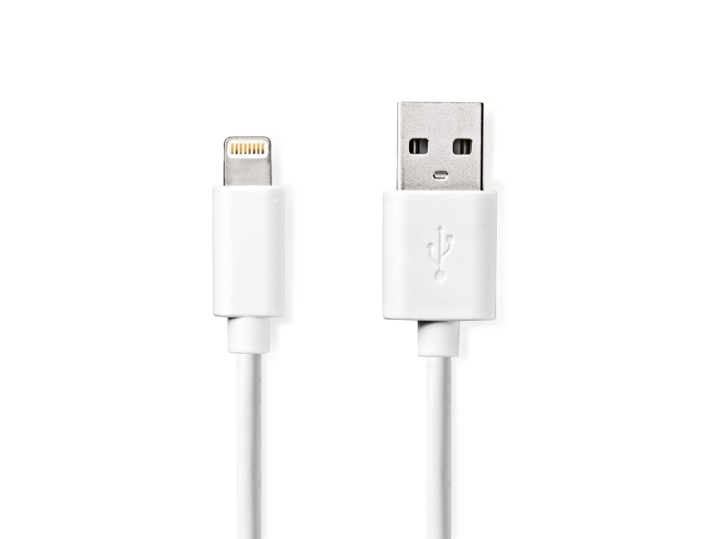 Nedis Ccgl39300wt20, 2 M, Lightning, Usb A, Hanstik, Hanstik, Hvid