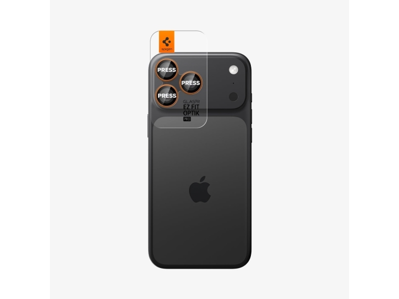 Spigen Optik Pro Ez Fit, Apple, Iphone 17 Pro, Stødsikker, Ridseresistent, Orange, 2 Stk