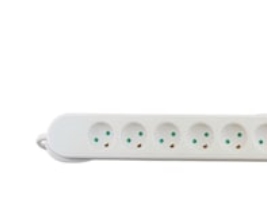 Uttag, med jord och 6 uttag, vit, 3 m | Stickproppar och uttag | GameStuff