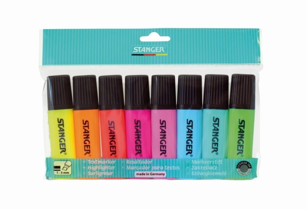 Stanger 180007000, 8 Stk, Flerfarvet, Flerfarvet, 1 Mm, 5 Mm, Vandbaseret Blæk