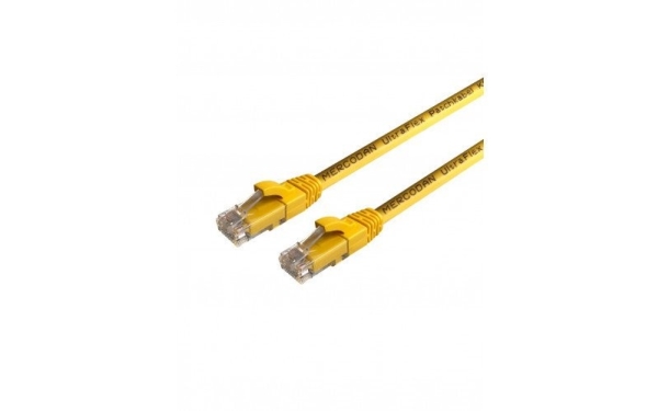 Mercodan Ultraflex Patchcord Cat6 Utp, 1,0M, Gul, Lszh Halogenfri, Awg26, Kobber, Fluke Testet, 1M, Cat6, U/Utp (Utp), Rj-45, Rj-45