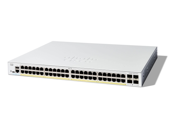 Cisco Catalyst C1200-48P-4G-Rf, Administreret, L2/L3, Gigabit Ethernet (10/100/1000), Strøm Over Ethernet (Poe), Stativ-Montering