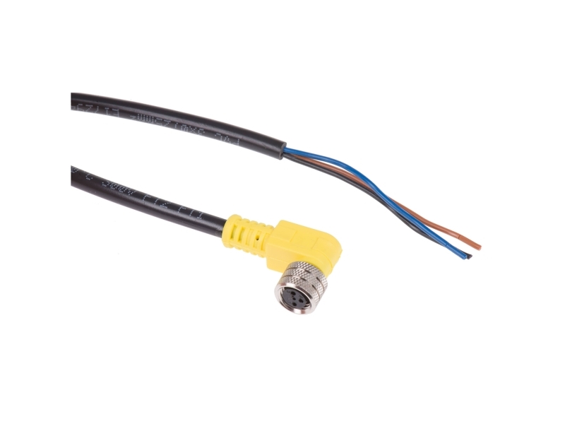 Molex Right Angle Female 3 Way M8 To Unterminated Sensor Actuator Cable, 2M