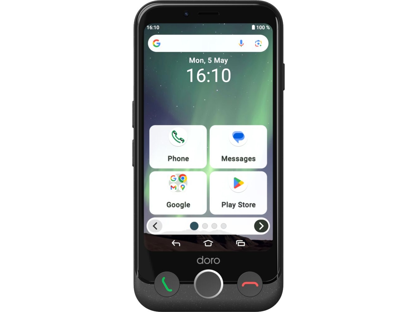 Doro Aurora A10, 11,4 Cm (4.5"), 4 Gb, 64 Gb, 13 Mp, Android 14, Sort