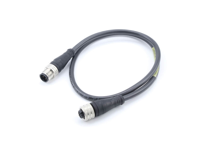 Molex Straight Male 4 Way M12 To Straight Female 4 Way M12 Sensor Actuator Cable, 1M
