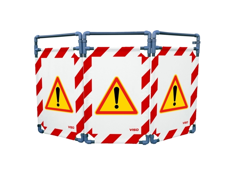 Viso Red & White Pvc Folding Barrier