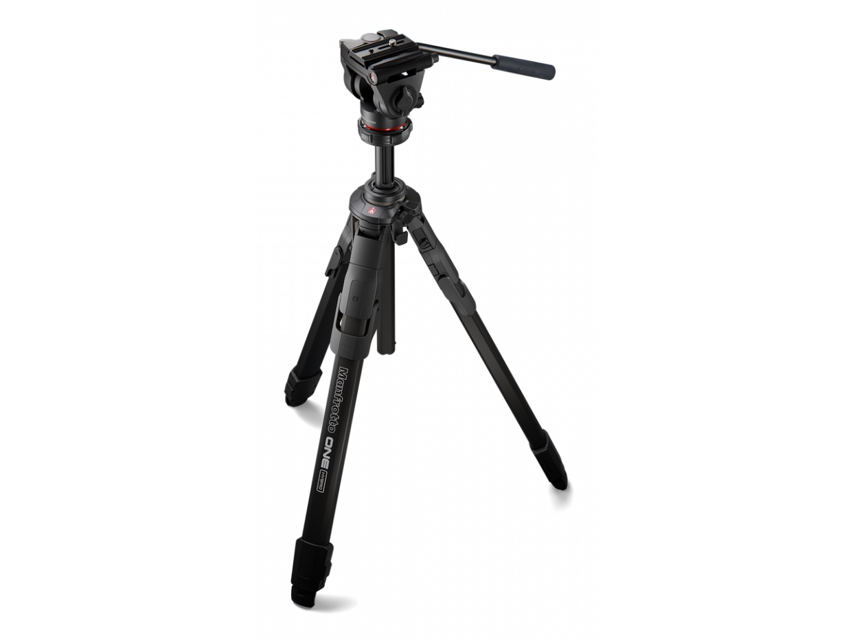 Manfrotto One Alu With 500X Fluid Head, 3 Ben, Sort, 181 Cm, 4,77 Kg