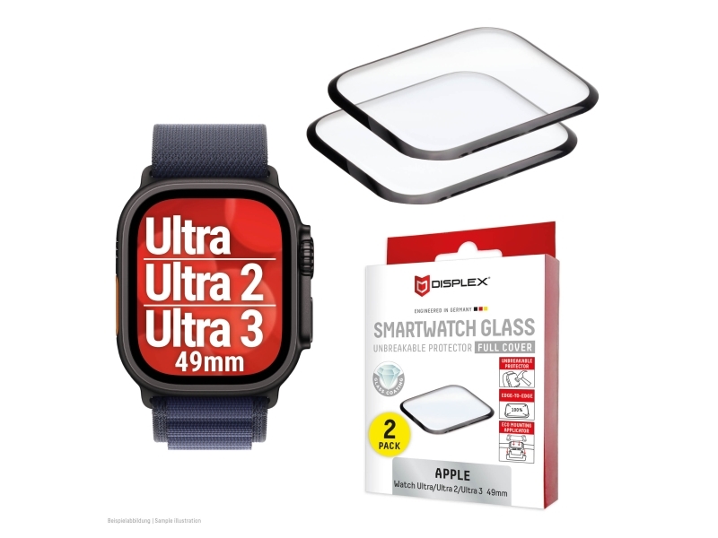 Displex 02148, Skærmbeskytter, Smartwatch, Transparent, Apple, Apple Watch Ultra 3/Ultra 2/Ultra (49Mm), Hærdet Glas