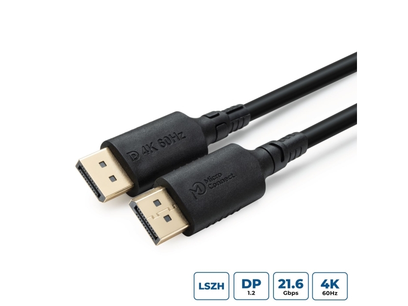 Microconnect Mc-Dp-Mmg-300-Lszh, 3 M, Displayport, Displayport, Hanstik, Hanstik, Sort