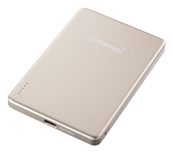 Intenso Mw5000, 5000 Mah, Lithium Polymer (Lipo), Power Delivery, Programmable Power Supply (Pps), Trådløs Opladning, 3,85 V, Champagne