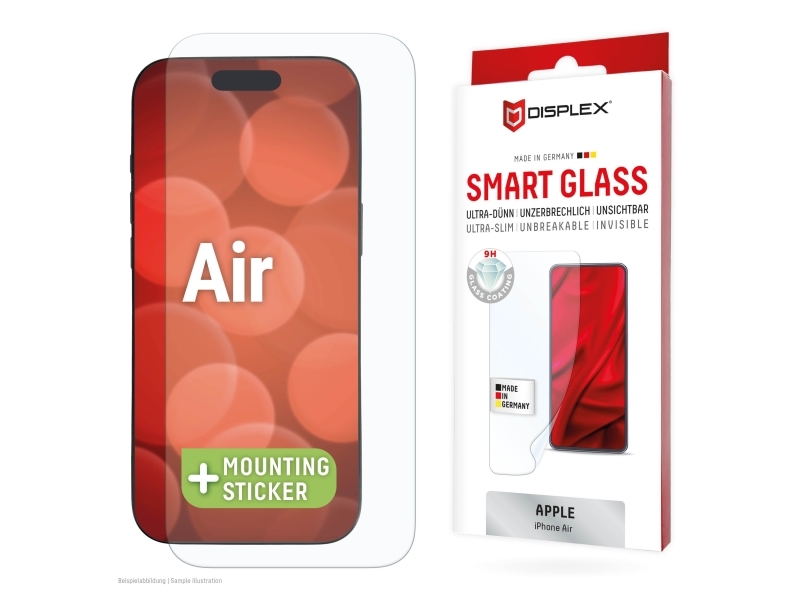 Displex 02171, Apple, Iphone Air, Støvresistent, Ridseresistent, Splintfri, Stødresistent, Transparent, 1 Stk