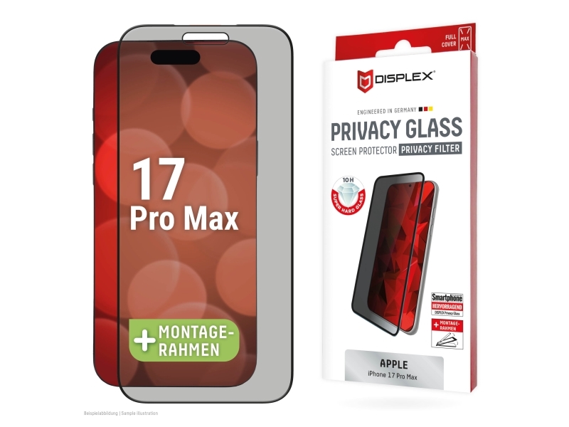 Displex 02163, Apple, Iphone 17 Pro Max, Stødbestandig, Støvresistent, Slagbestandig, Ridseresistent, Stødresistent, 1 Stk