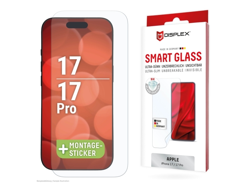 Displex 02169, Apple, Iphone 17/17 Pro, Støvresistent, Ridseresistent, Splintfri, Stødresistent, Transparent, 1 Stk