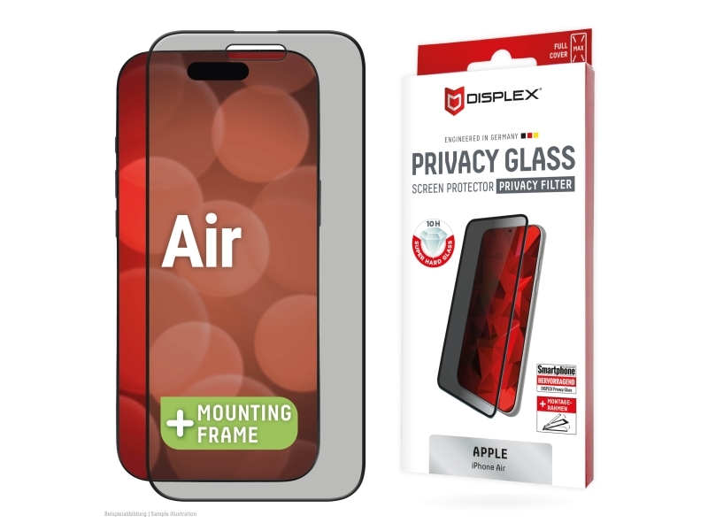 Displex 02164, Apple, Iphone Air, Stødbestandig, Støvresistent, Slagbestandig, Ridseresistent, Stødresistent, 1 Stk
