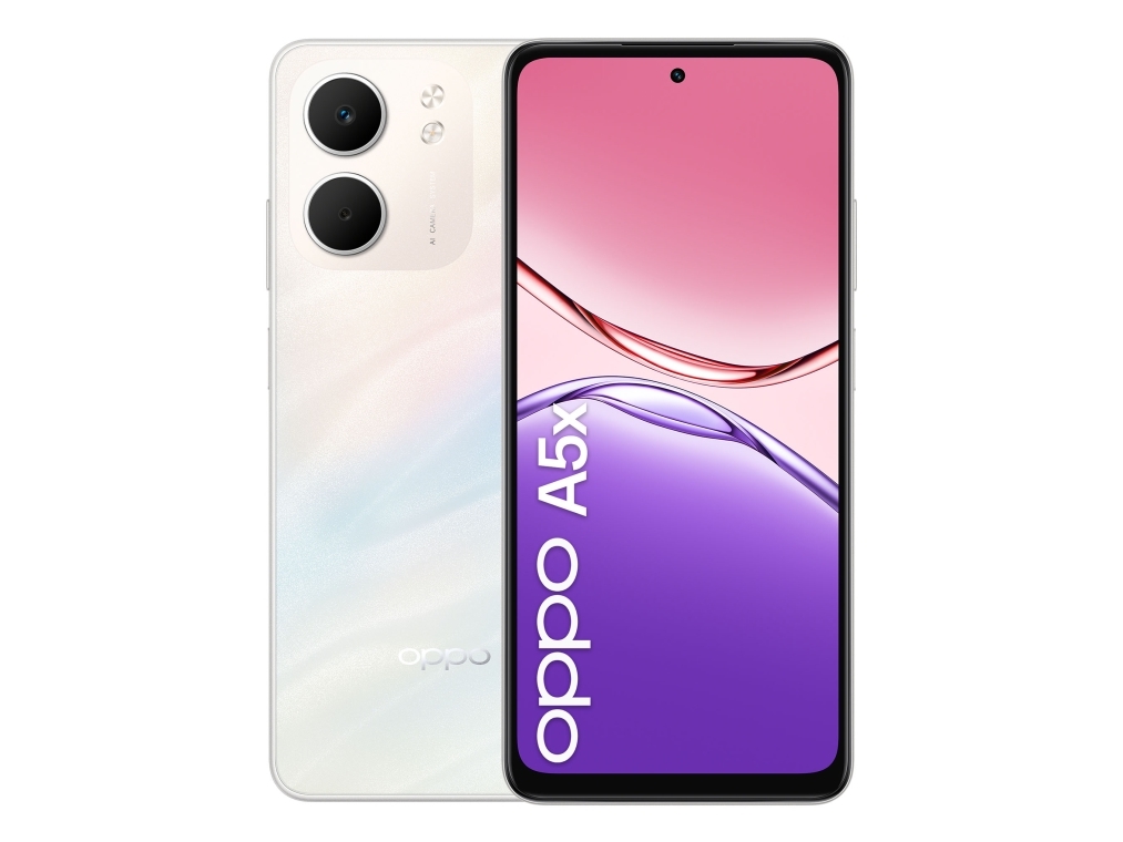 Oppo A5x , 16,9 Cm (6,67"), 4 Gb, 128 Gb, 32 Mp, Android 15, Hvid