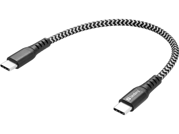 Sandberg 441-66, 0,2 M, Usb C, Usb C, Usb 2.0, Sort, Hvid
