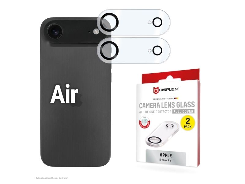Displex 02174, Apple, Iphone Air, Støvresistent, Slagbestandig, Ridseresistent, Transparent, 2 Stk
