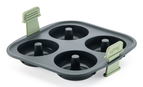 Lékué 890222, Donut Mould, Rectangular, -20 °C, 220 °C, Black, Green, Silicone