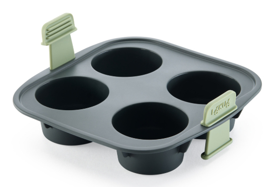 Lékué 890246, Muffin Mould, Rectangular, -20 °C, 220 °C, Black, Green, Silicone