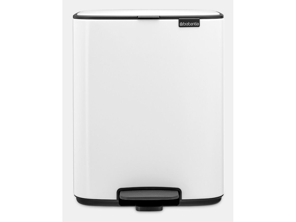 Brabantia Bo Pedal Bin, 12 L, Rektangulær, Stål, Hvid, Pedal, 292 mm