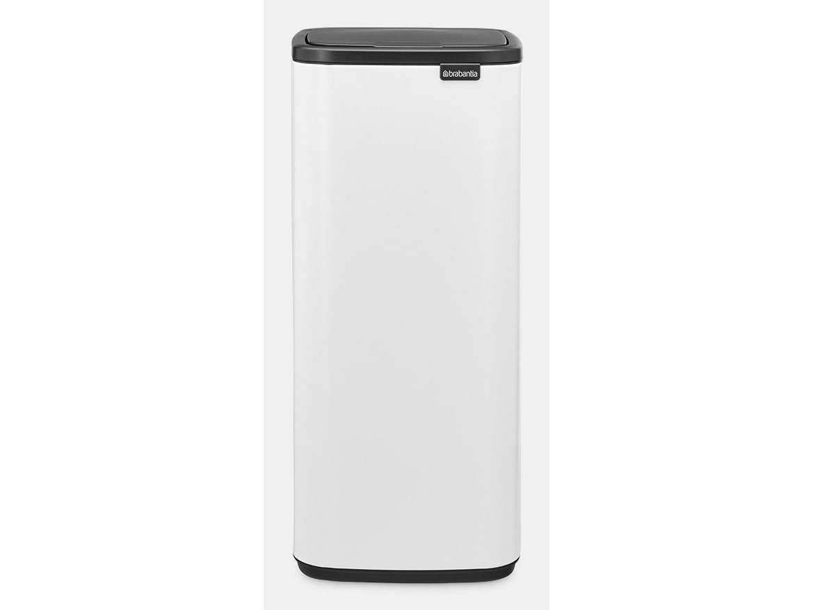 Brabantia Bo Touch Bin, 10 L, Rektangulær, Stål, Hvid, Plast, Pedal
