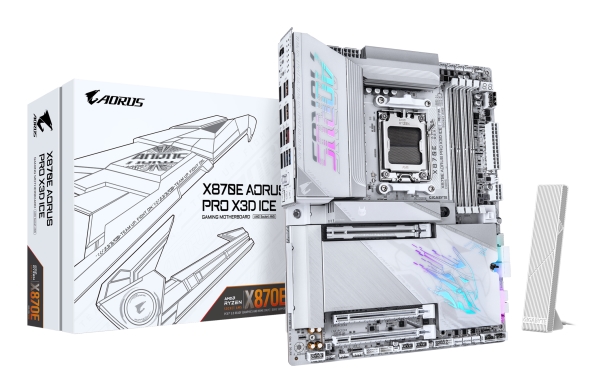 Gigabyte X870e A Pro X Ice /Amd X870e/Ddr5/Sata3/M.2/Usb4/Pcie5.0/Wifi/Bt/Am5/Atx Board