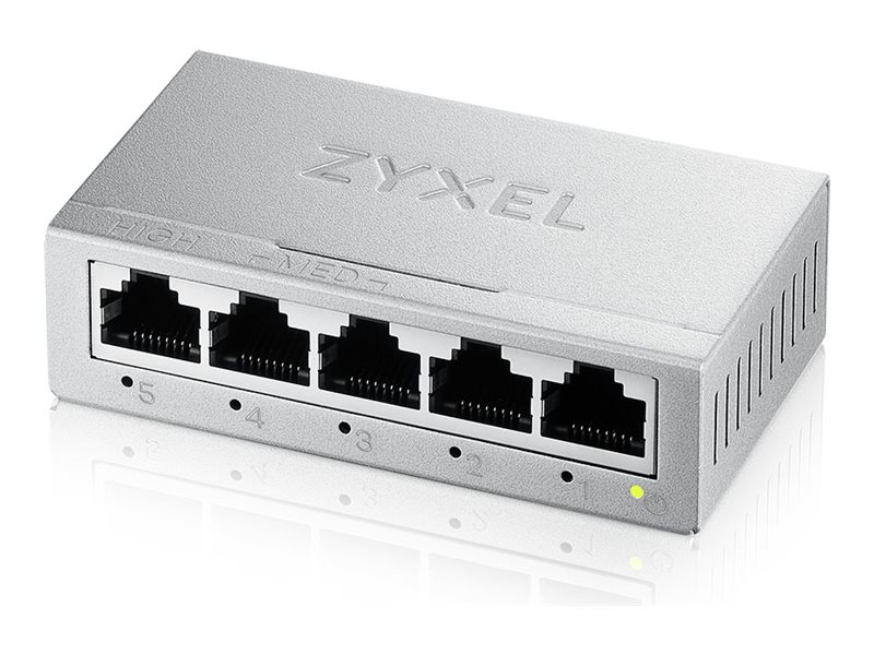 Zyxel GS-100 series GS-105B - Version 5 - switch - ohanterad - 5 x 10/100/1000 - skrivbordsmodell, väggmonterbar | Datortillbehör - Nätverk - Switchar | GameStuff